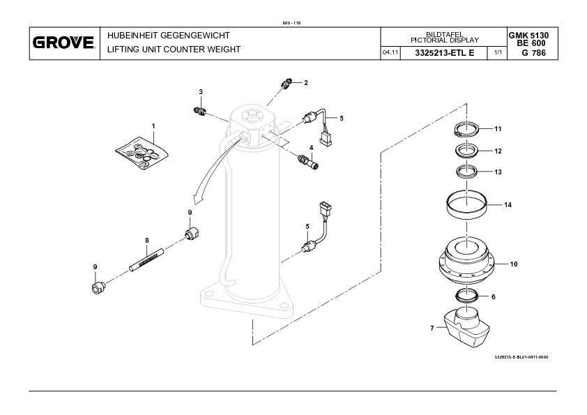 Grove 3143158 PISTON GUIDE